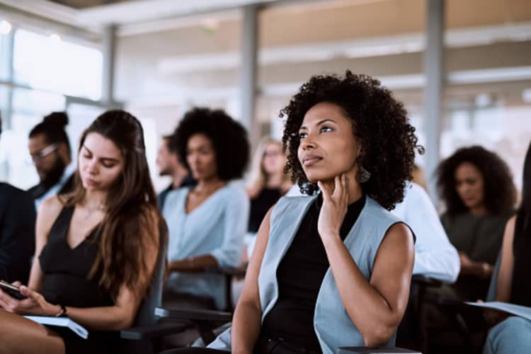 Audience in thought when posed by a rhetorical question.